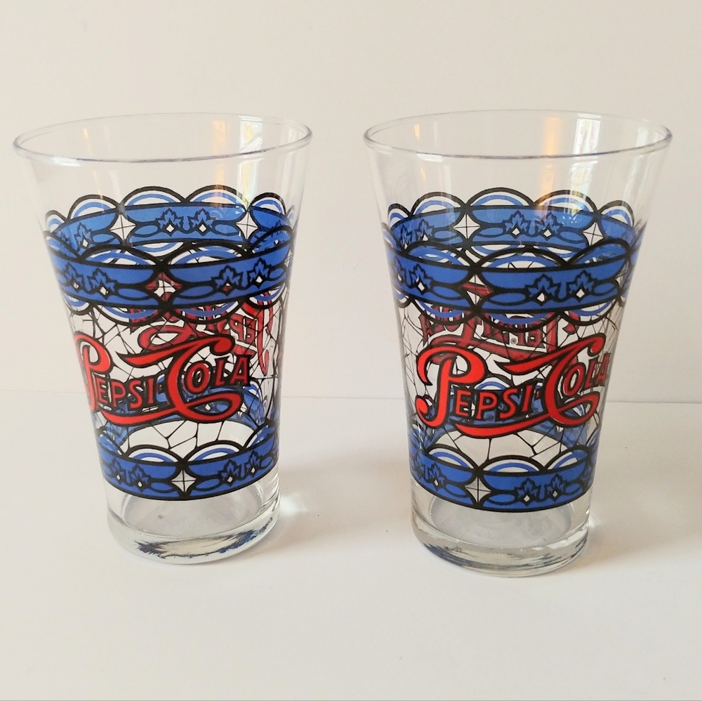 Vintage Pepsi Glasses Drinks Bar Soda